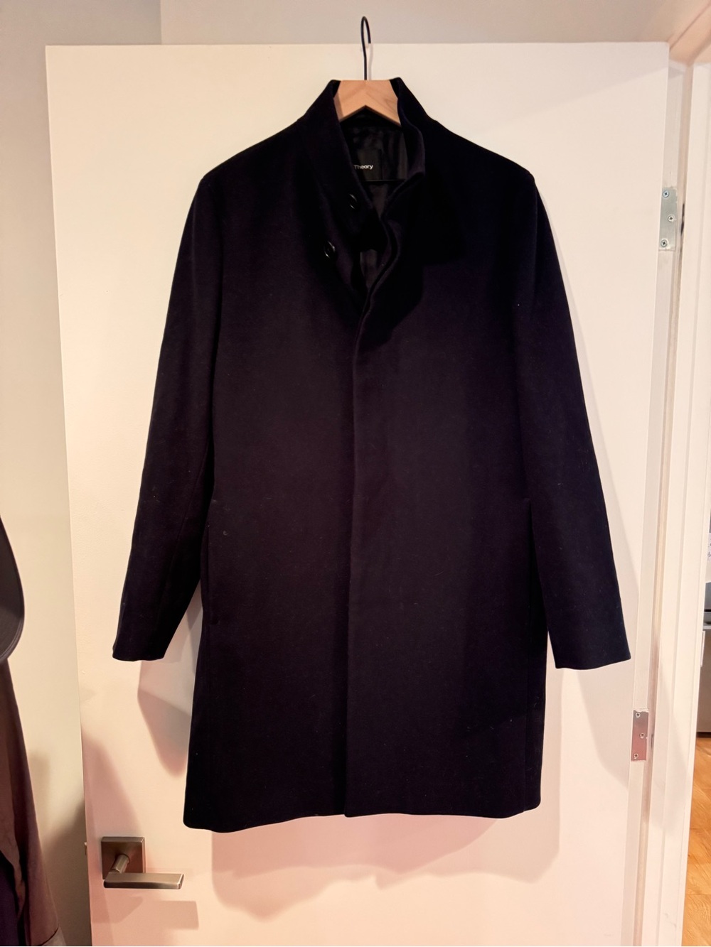 Theory men’s Belvin Coat in Wool-Blend Melton